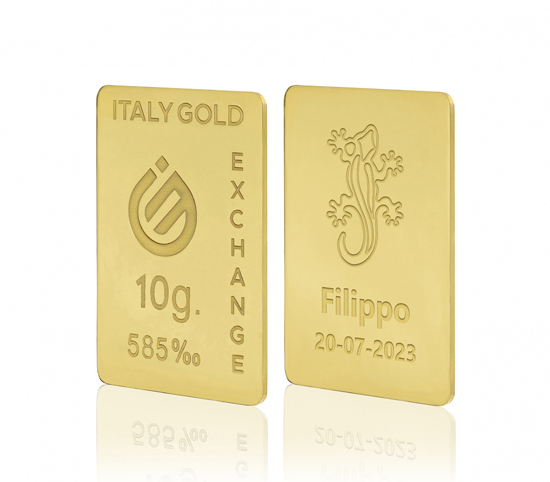 Sztabka Złota Salamandra szczęścia 14kt 10gr IGE GOLD